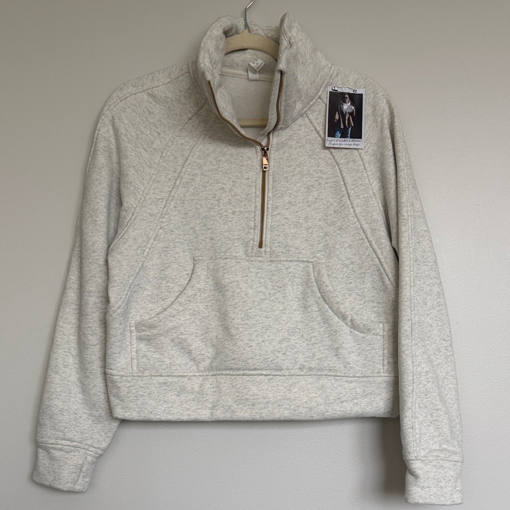 Women's Cream Half-Zip Sweater